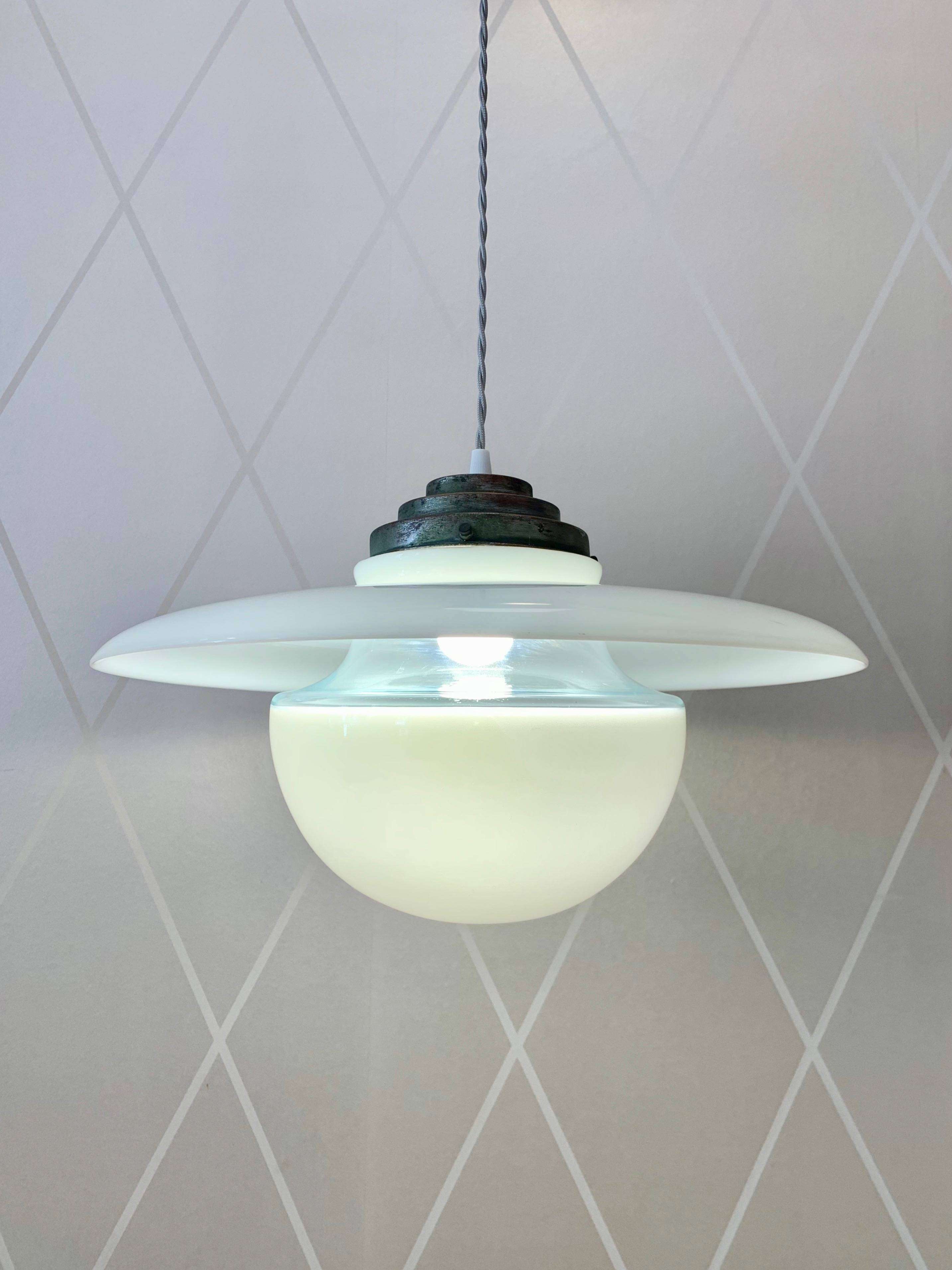 Lampada vetro opalino 1959 | Vintage Experience